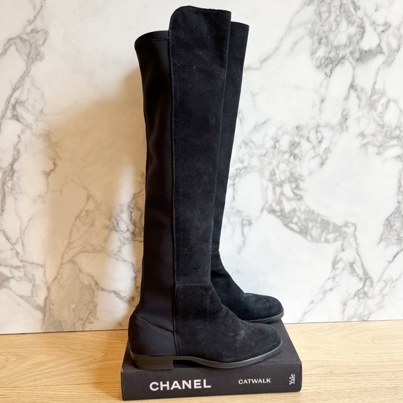 Knee High Dual Fabric Boots - Picture 7 of 9